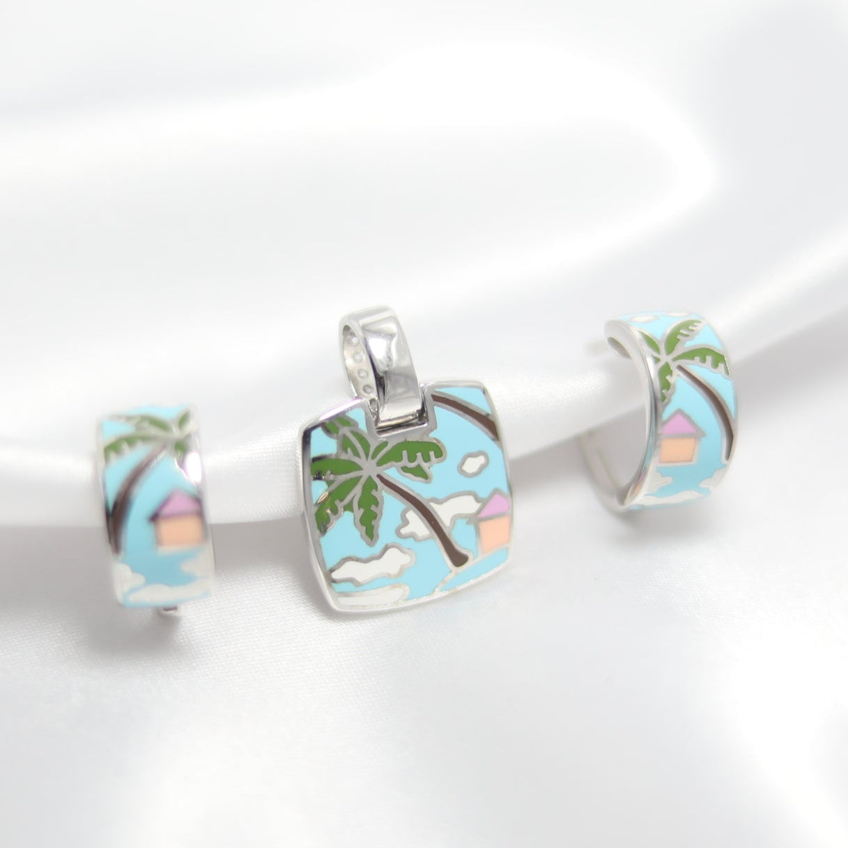 Tropical Escape Pendant set | 92.5 silver