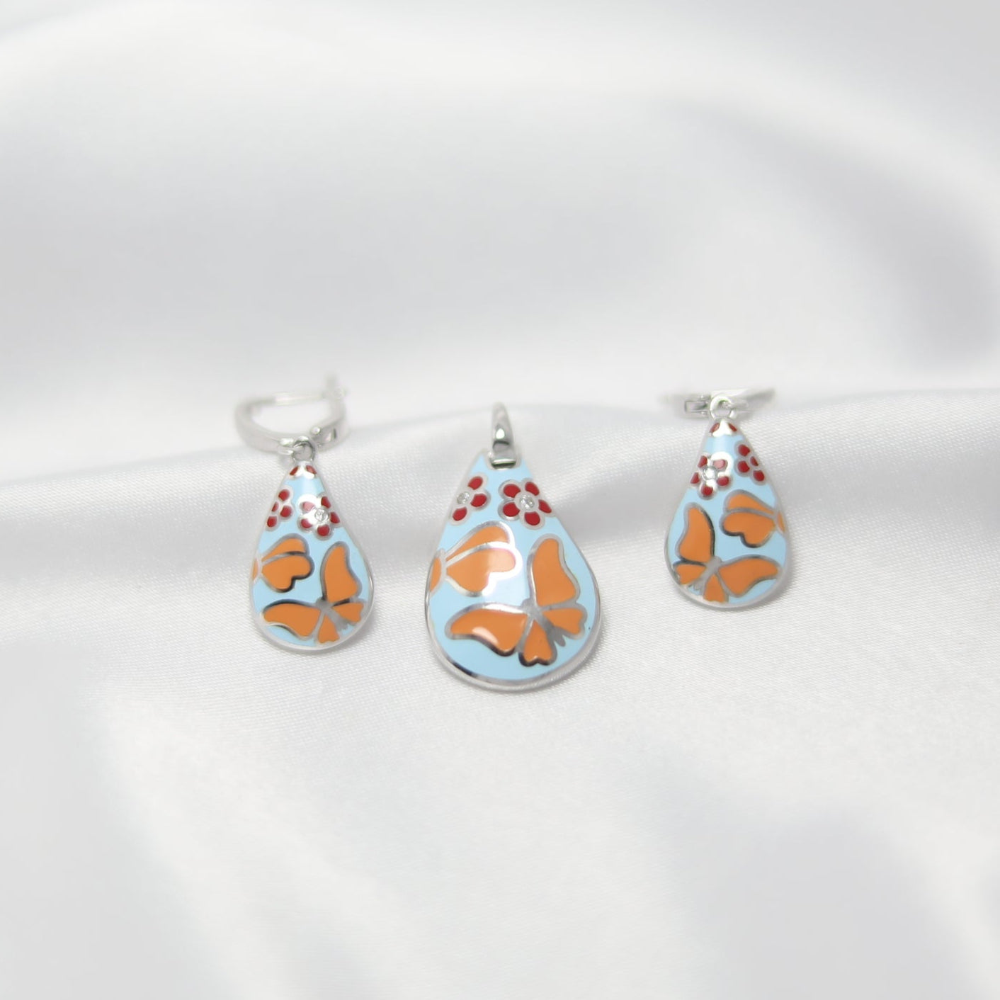 Butterfly whispers pendant set | 92.5 silver