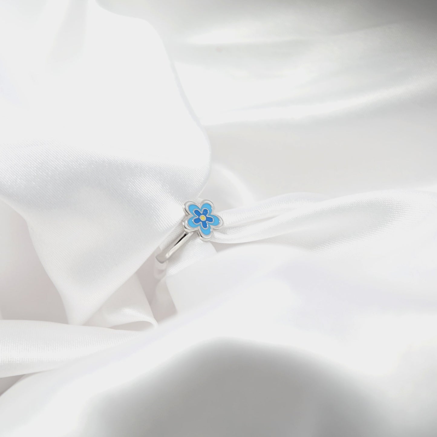 Blue Blossom Kids' Silver Ring