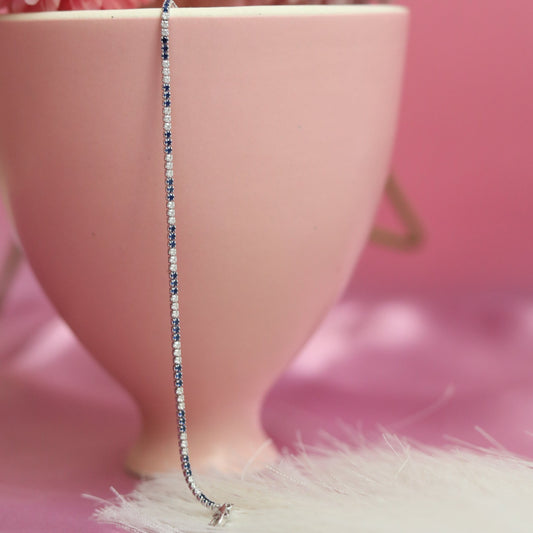 Sapphire & Silver Tennis Bracelet