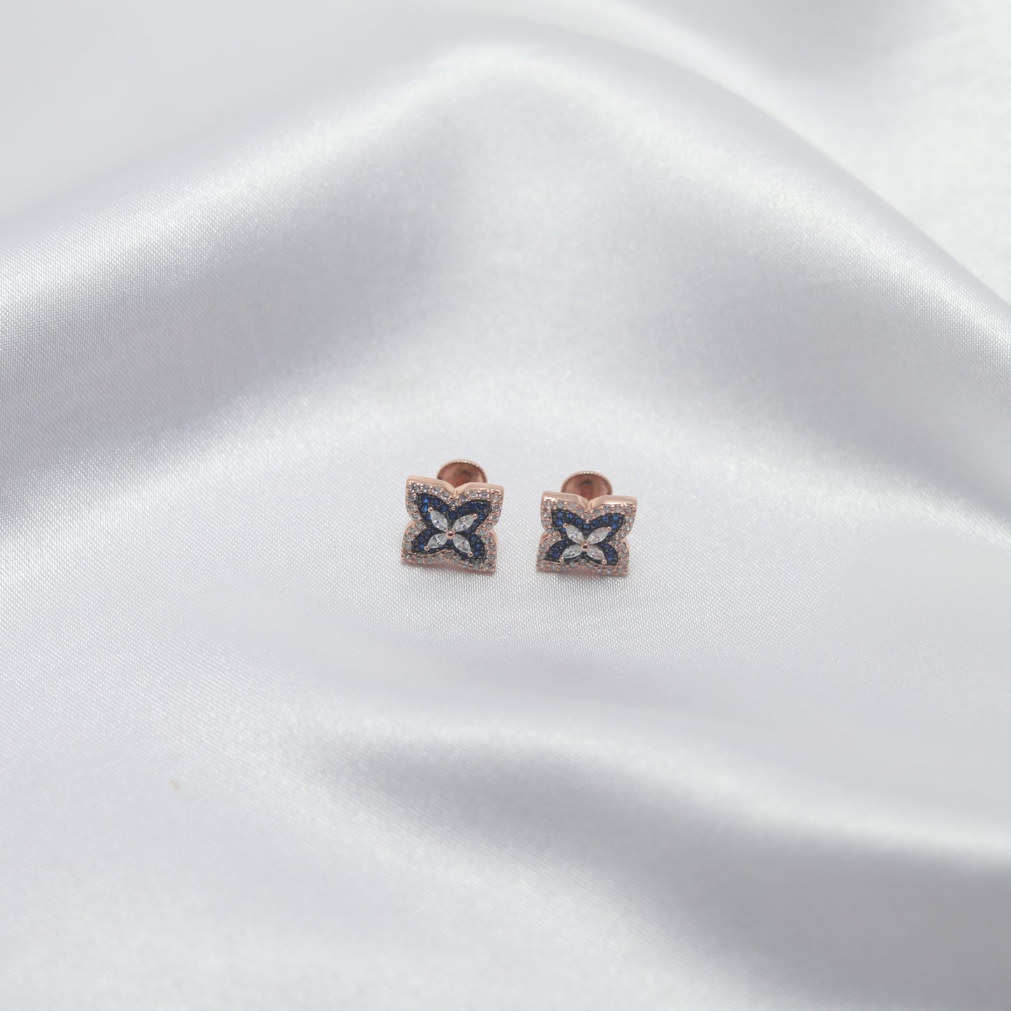 Sapphire Bloom Stud Earrings