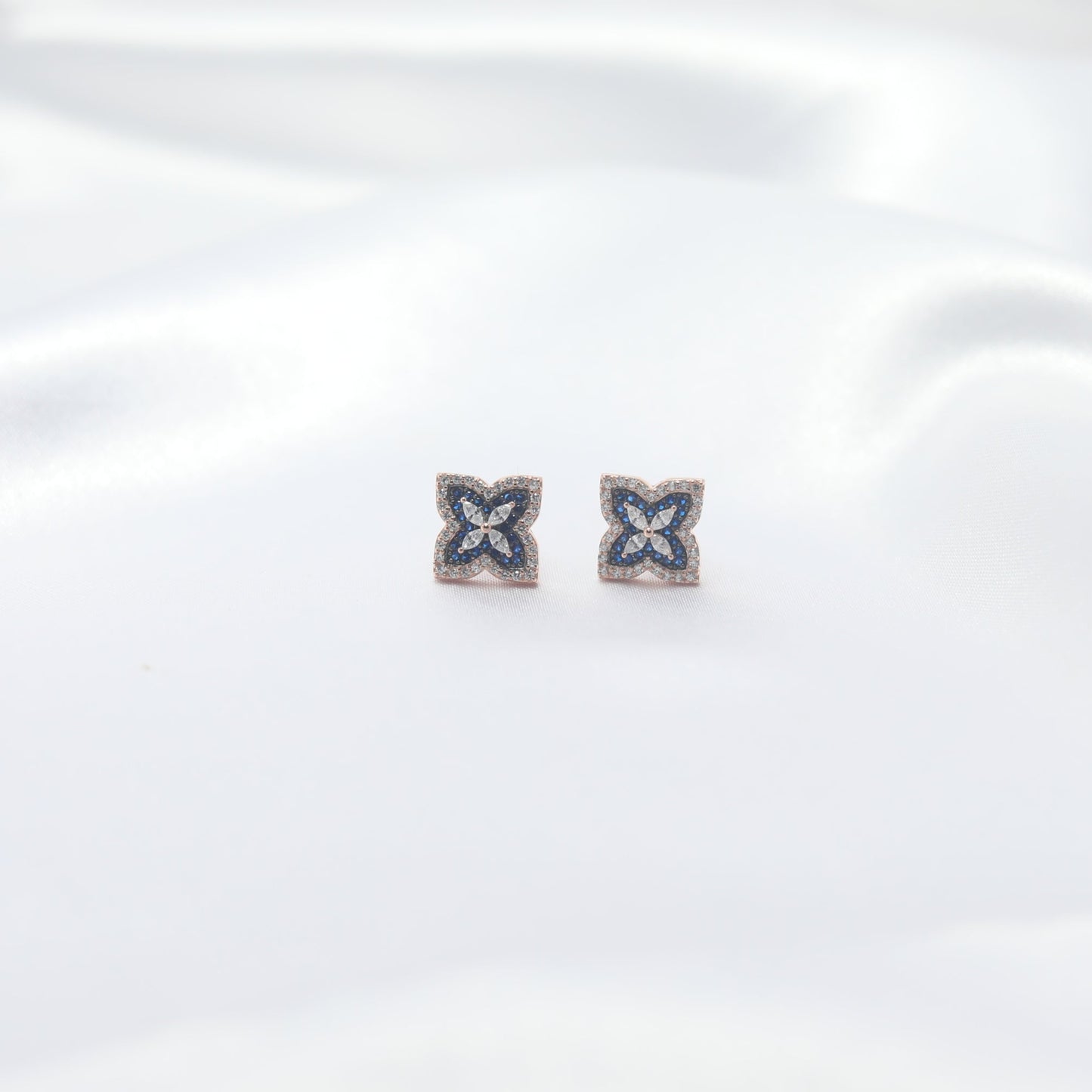 Sapphire Bloom Stud Earrings