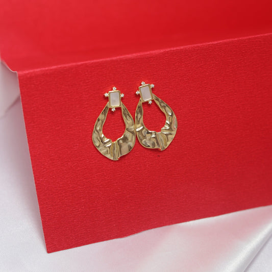 Sculpted Gold Drop Earrings