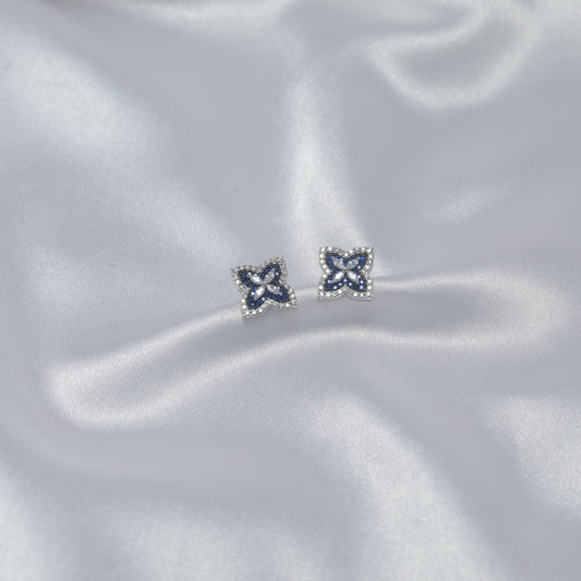 Sapphire Bloom Stud Earrings