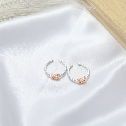 Heartbeat Charm Toe Rings