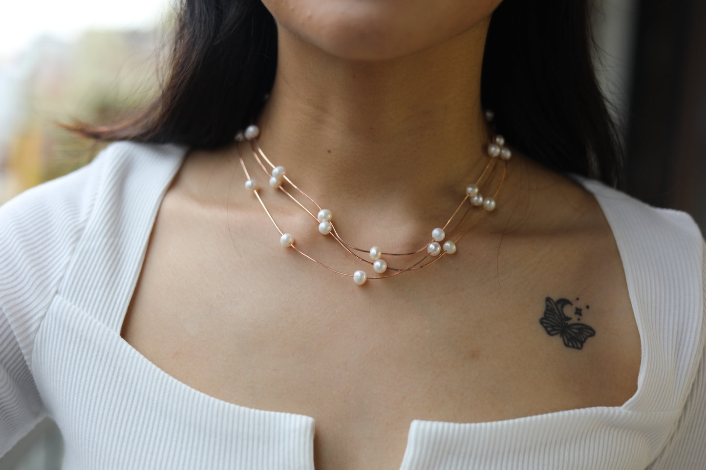 3 Layered Pearl Neckpiece