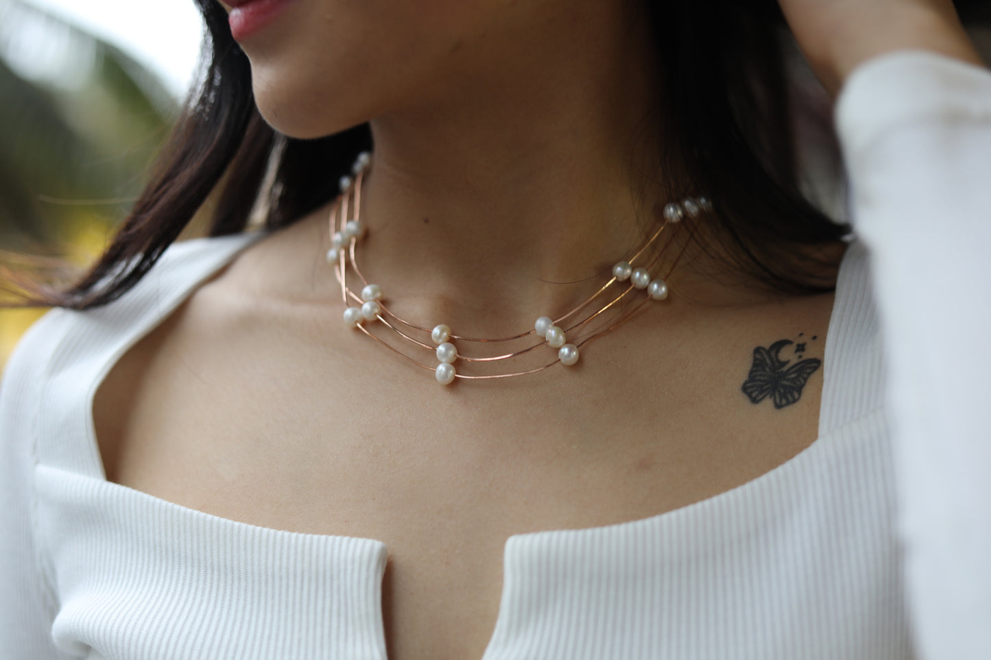 3 Layered Pearl Neckpiece