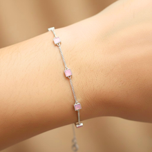 Load image into Gallery viewer, Squared Charm Bracelet | BLUE | PINK