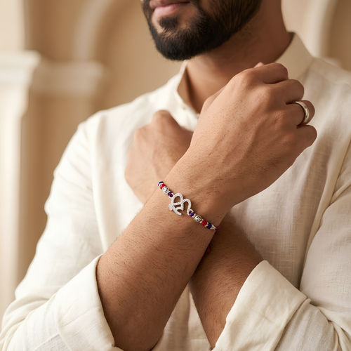 Om - 92.5 silver Rakhi