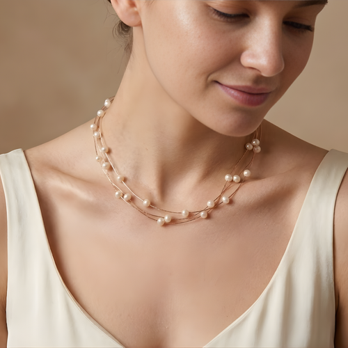 3 Layered Pearl Neckpiece