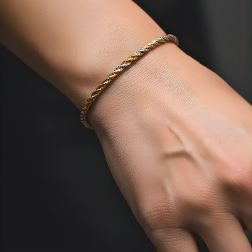 Tria Twist Silver Bracelet