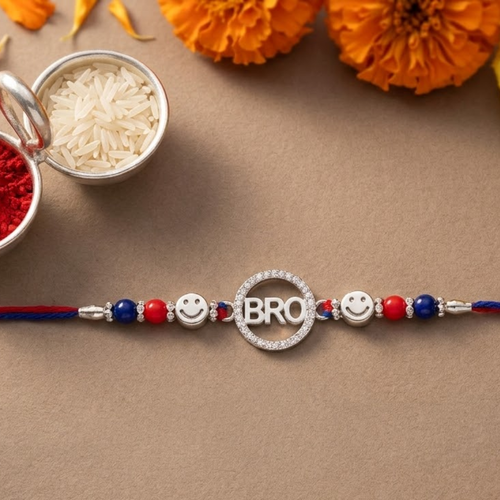 Smiley Bro - 92.5 silver rakhi