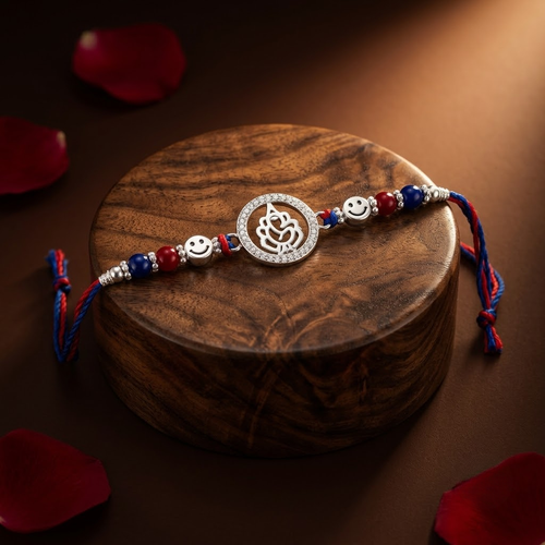 Smiley Ganesh - 92.5 silver rakhi
