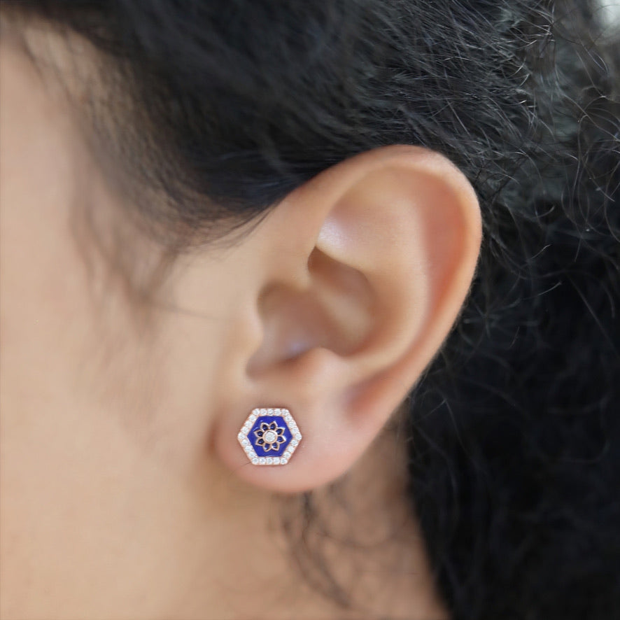 Indigo Bloom Studs