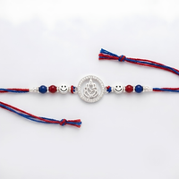 Smiley Ganesh - 92.5 silver rakhi