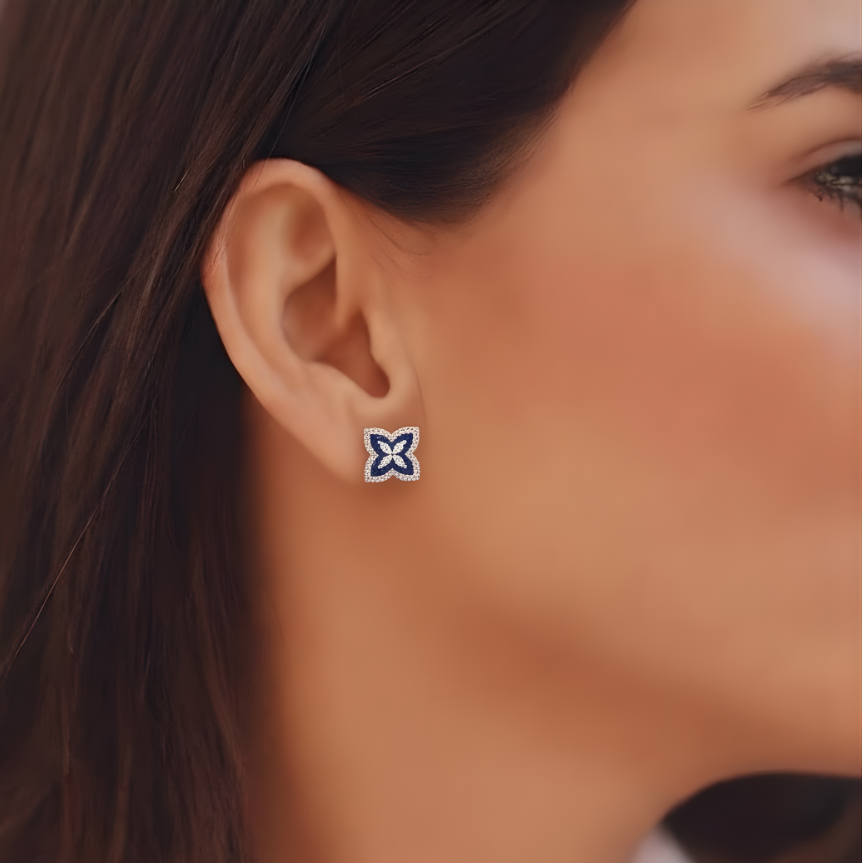 Sapphire Bloom Earrings