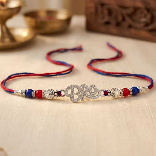 Studded Bro - 92.5 silver rakhi