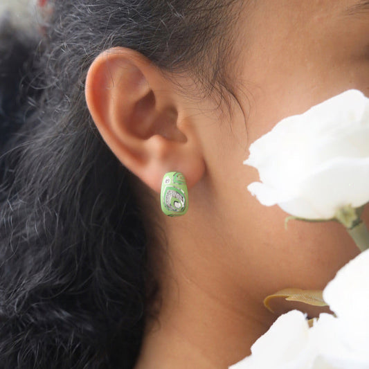 Emerald Swirl Hoops