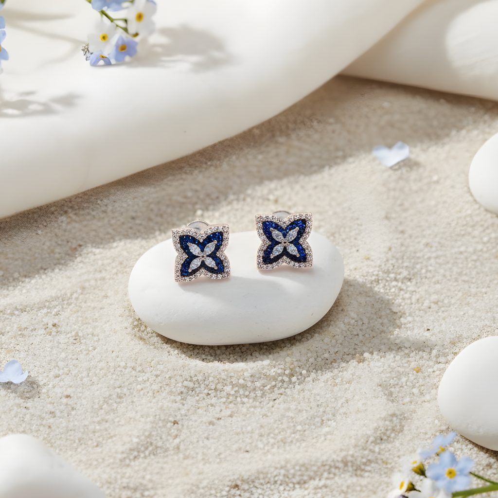 Sapphire Bloom Earrings