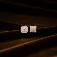 SQUARE HALO PENDANT SET