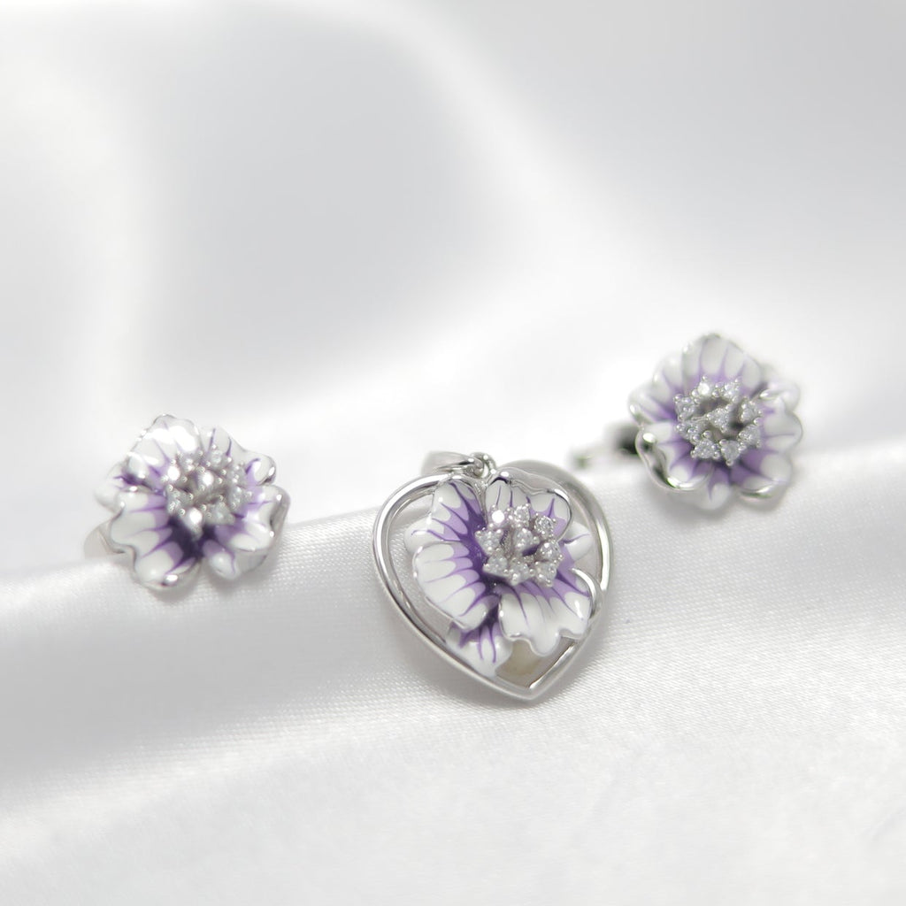 Lavender Bloom Pendant set | 92.5 silver