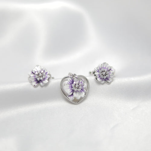 Lavender Bloom Pendant set | 92.5 silver