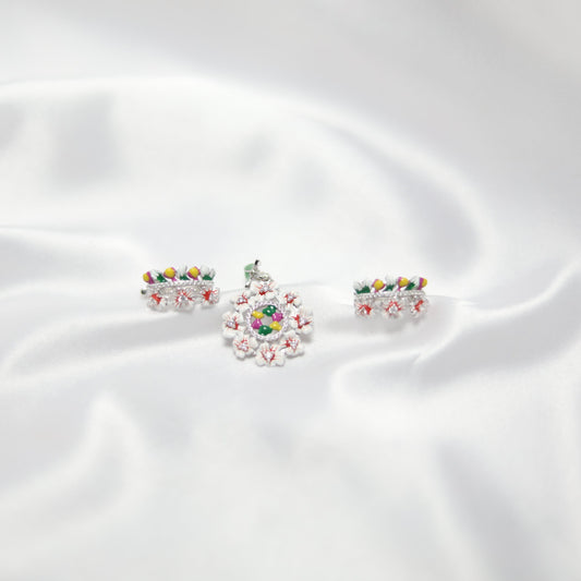 Blossom Radiance Pendant Set | 92.5 silver
