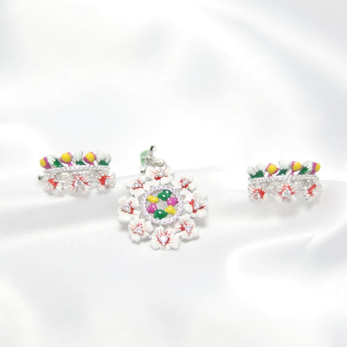 Blossom Radiance Pendant Set | 92.5 silver