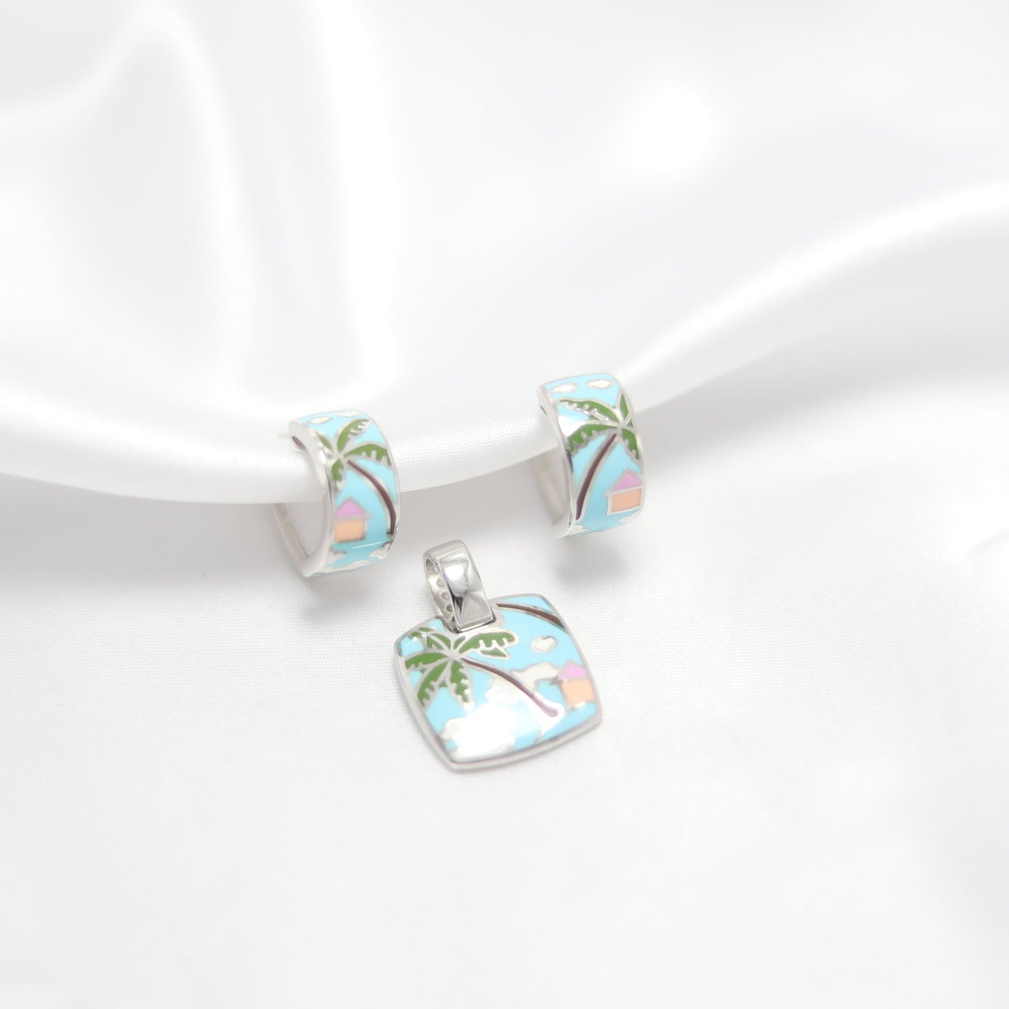 Tropical Escape Pendant set | 92.5 silver