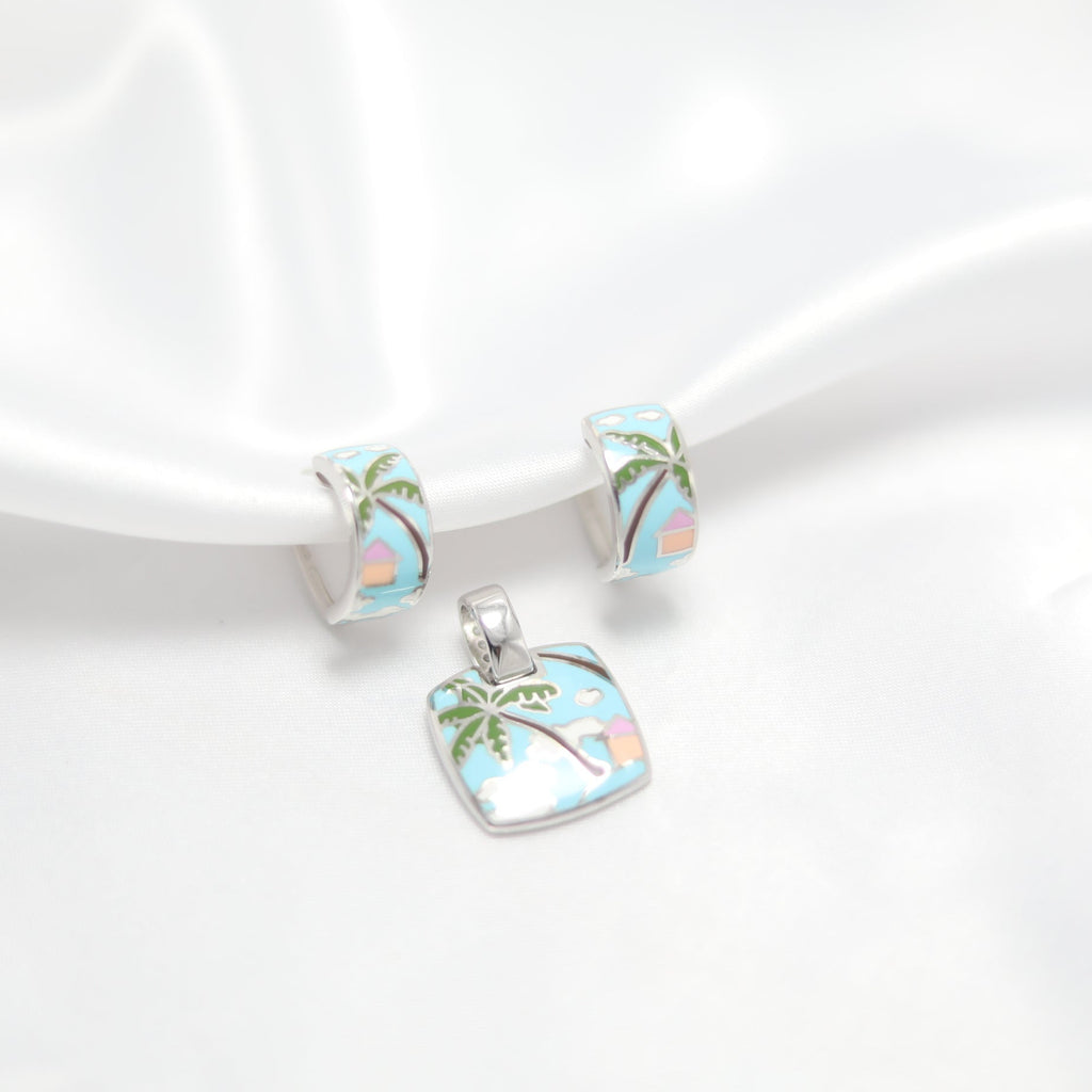 Tropical Escape Pendant set | 92.5 silver