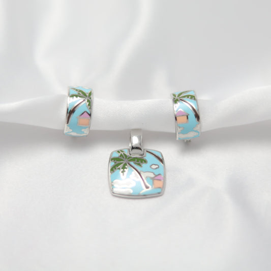 Tropical Escape Pendant set | 92.5 silver