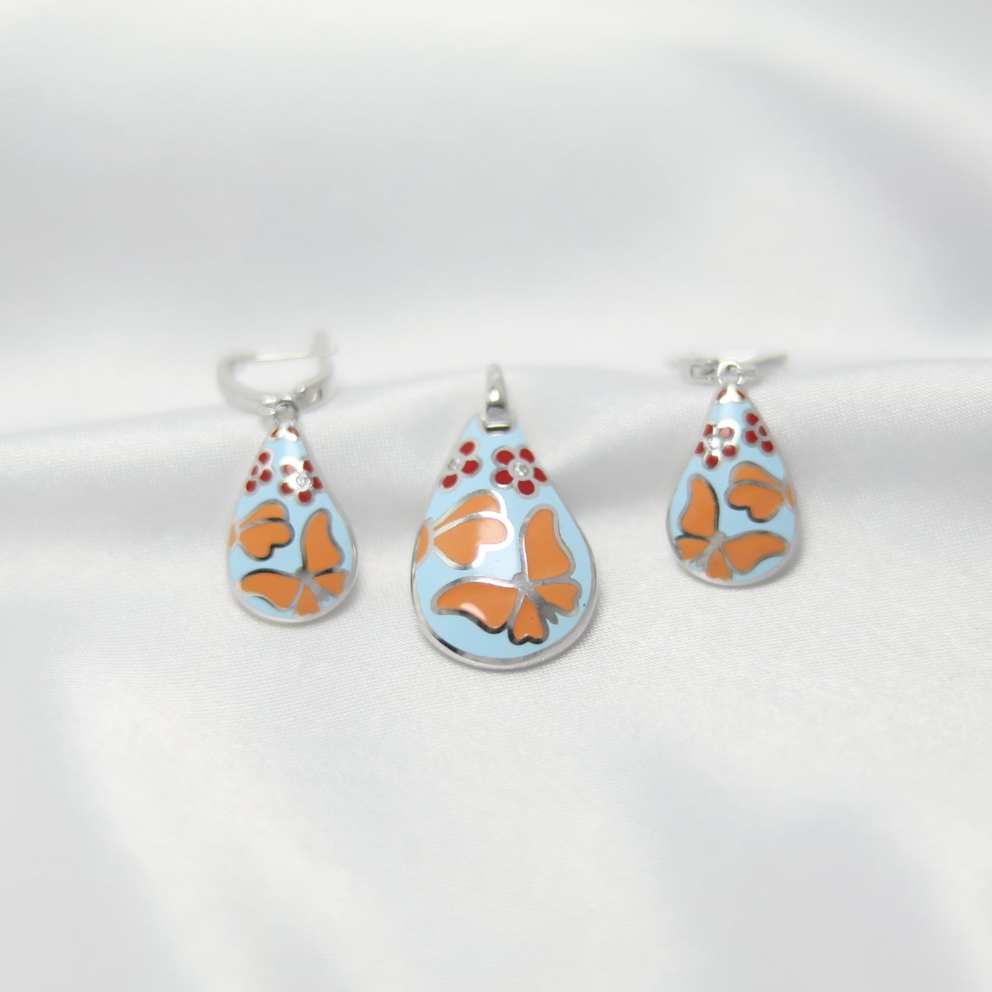 Butterfly whispers pendant set | 92.5 silver