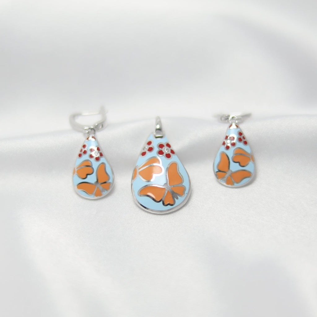 Butterfly whispers pendant set | 92.5 silver