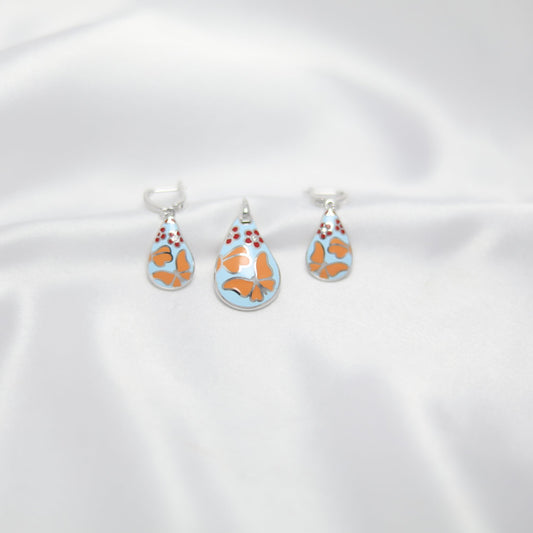 Butterfly whispers pendant set | 92.5 silver