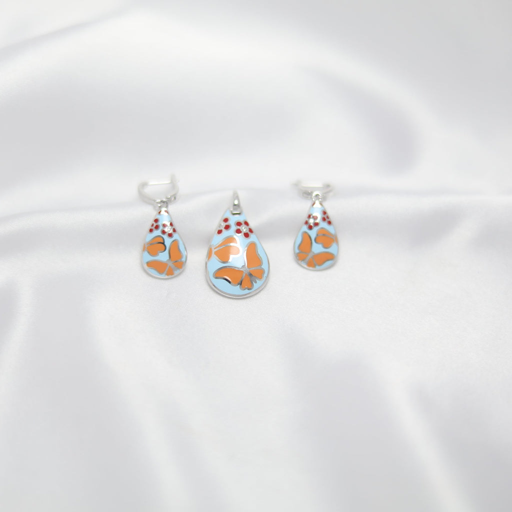 Butterfly whispers pendant set | 92.5 silver