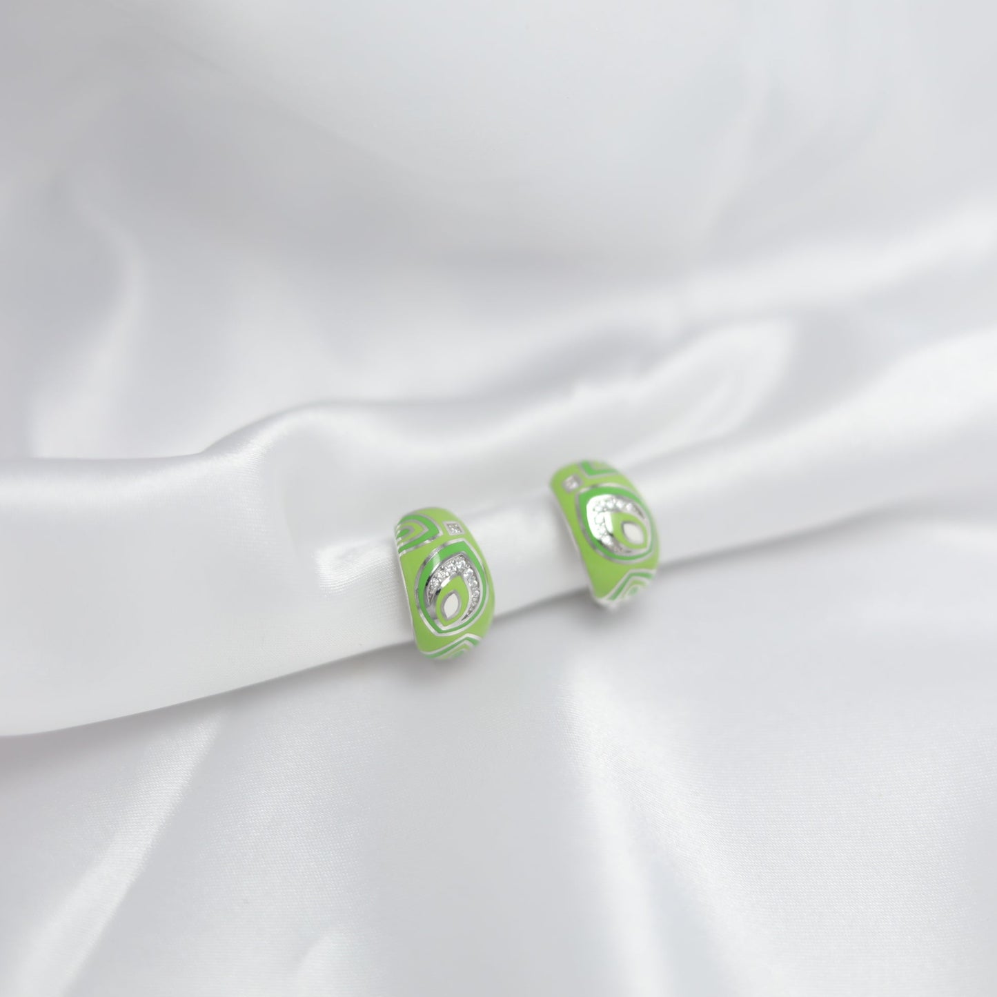 Emerald Swirl Hoops