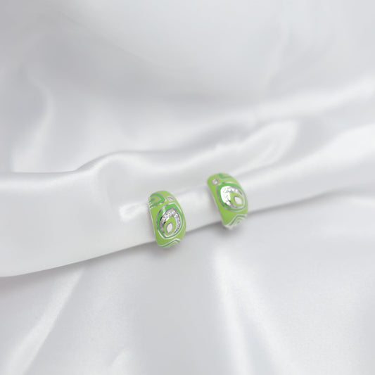 Emerald Swirl Hoops