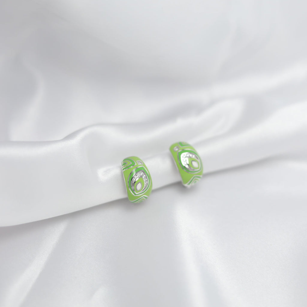 Emerald Swirl Hoops