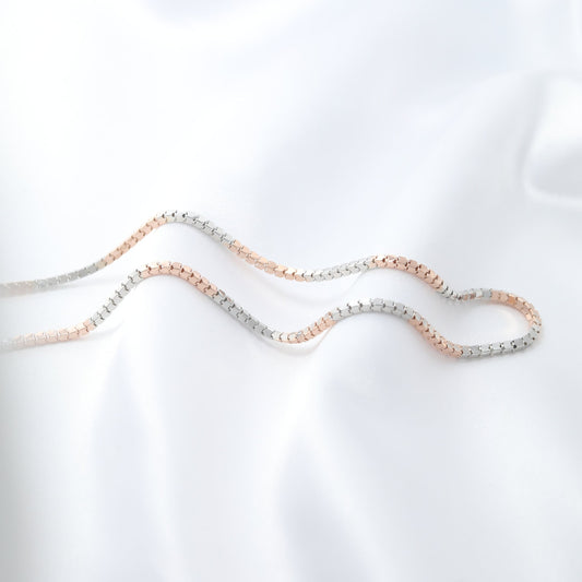 Dual tone Box Chain | 92.5 silver