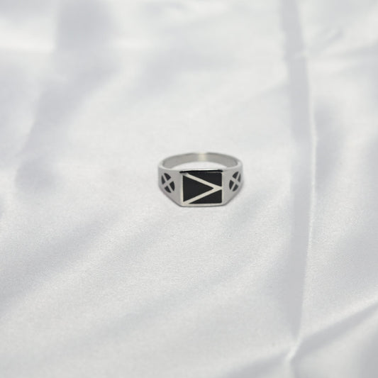 Geometric Onyx Signet Ring