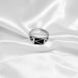 Geometric Onyx Signet Ring