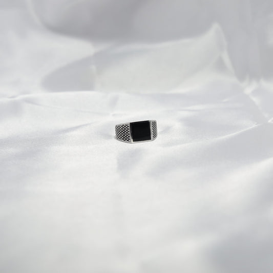 Bold Black Square ring