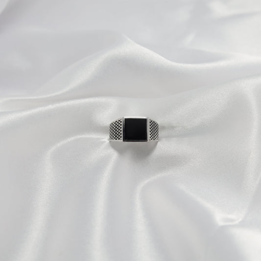 Bold Black Square ring