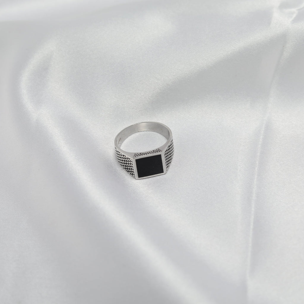 Bold Black Square ring