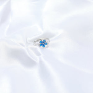 Blue Blossom Kids' Silver Ring