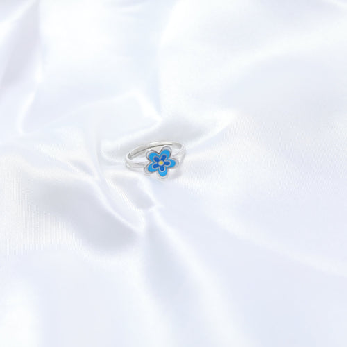 Blue Blossom Kids' Silver Ring