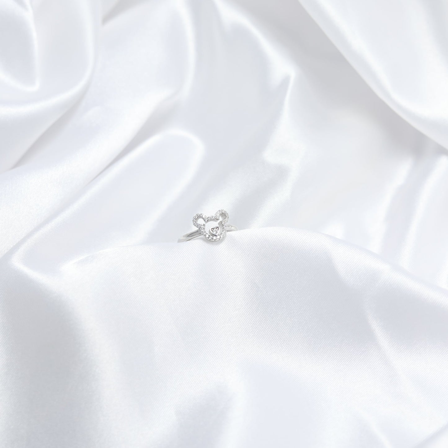 Sparkling Teddy Bear Kids' Silver Ring