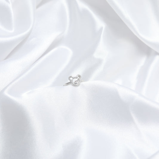 Sparkling Teddy Bear Kids' Silver Ring