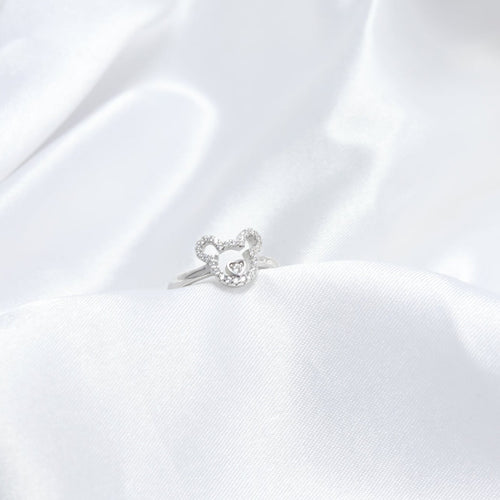 Sparkling Teddy Bear Kids' Silver Ring