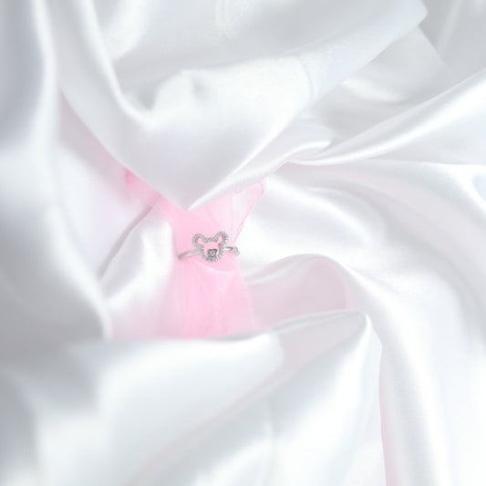 Sparkling Teddy Bear Kids' Silver Ring